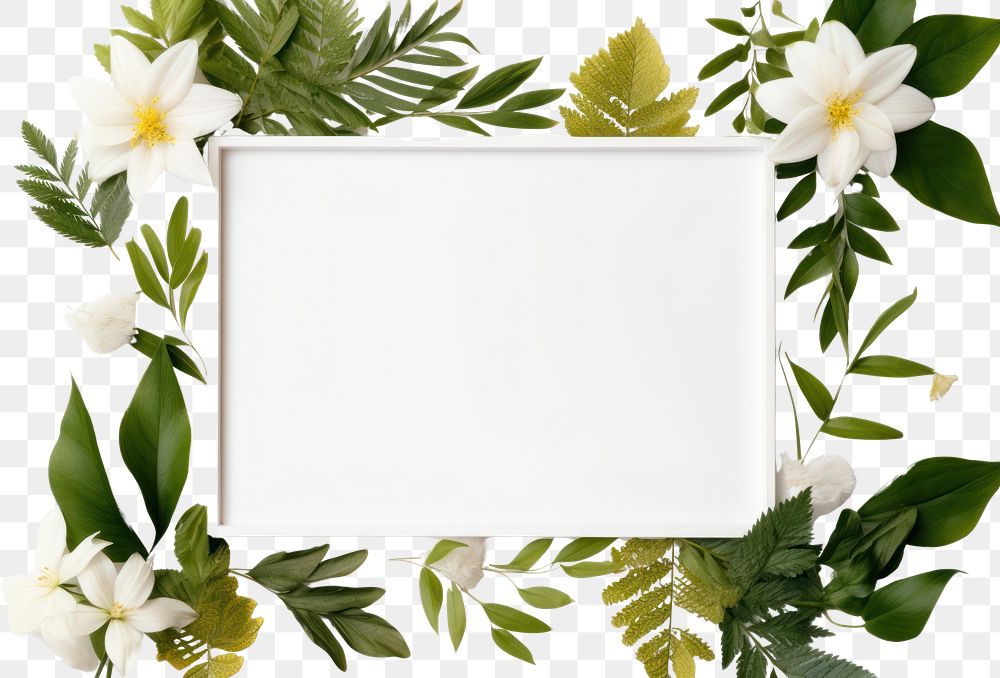 PNG  Botanical flower frame plant. AI generated Image by rawpixel.