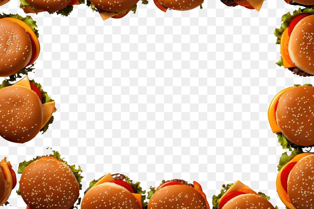PNG  Burgers food hamburger condiment. AI generated Image by rawpixel.
