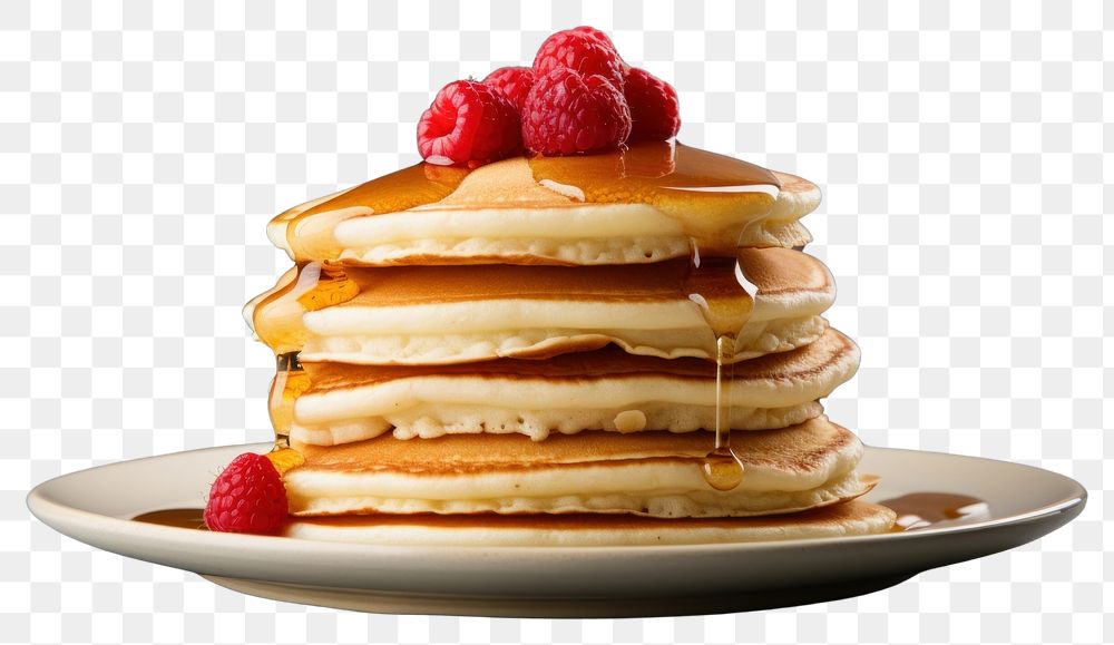 PNG  Pancakes raspberry food strawberry. AI generated Image by rawpixel.