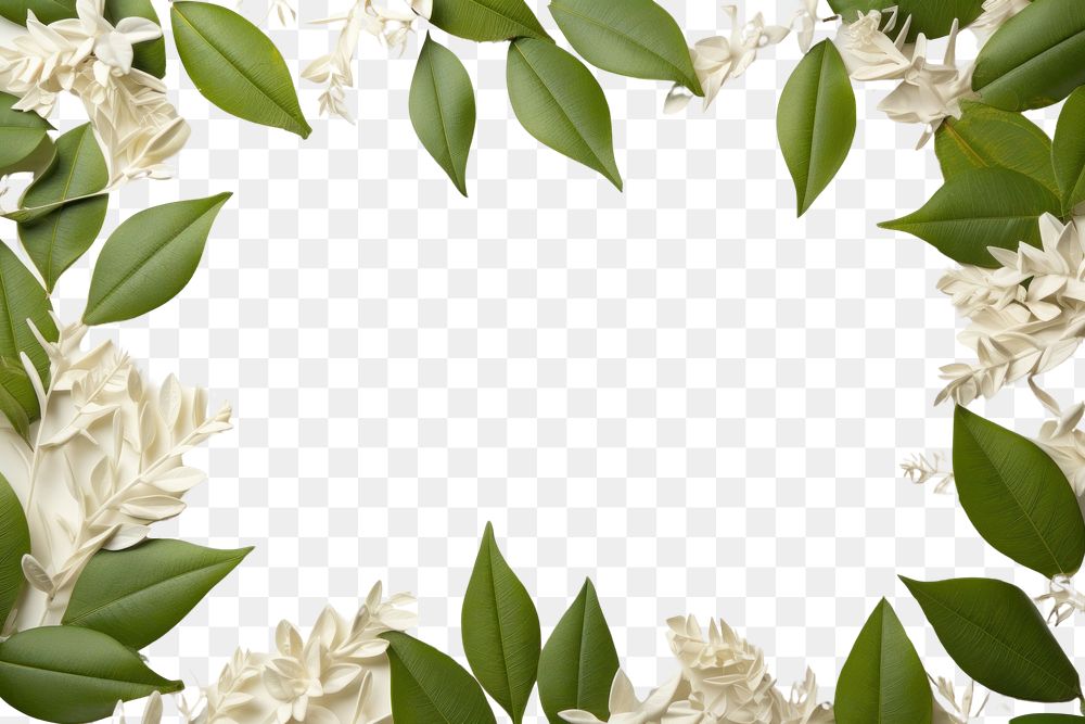 PNG Summer leaves frame backgrounds flower plant. AI generated Image by rawpixel.