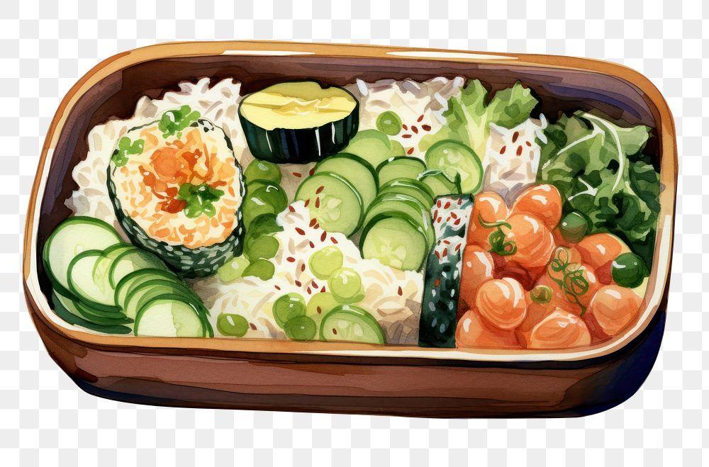 PNG Bento box lunch food meal. AI generated Image by rawpixel.