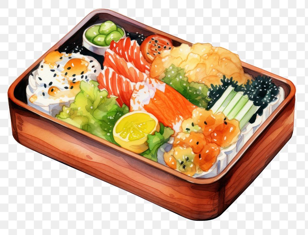 PNG Bento box sushi lunch food. AI generated Image by rawpixel.