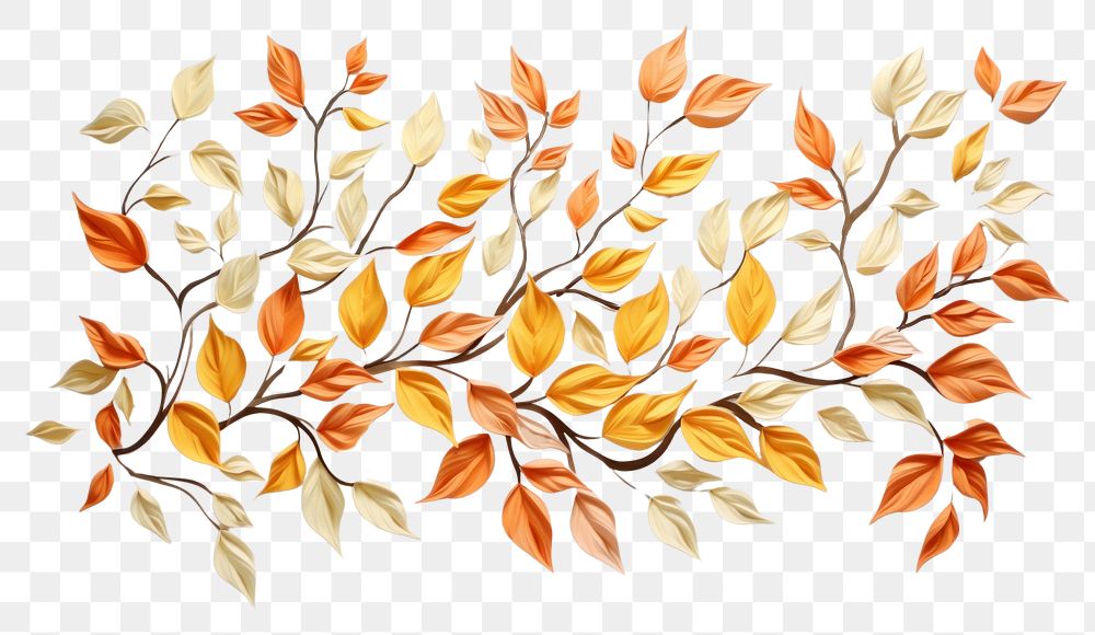 PNG Autumn leaves pattern wall art. AI generated Image by rawpixel.