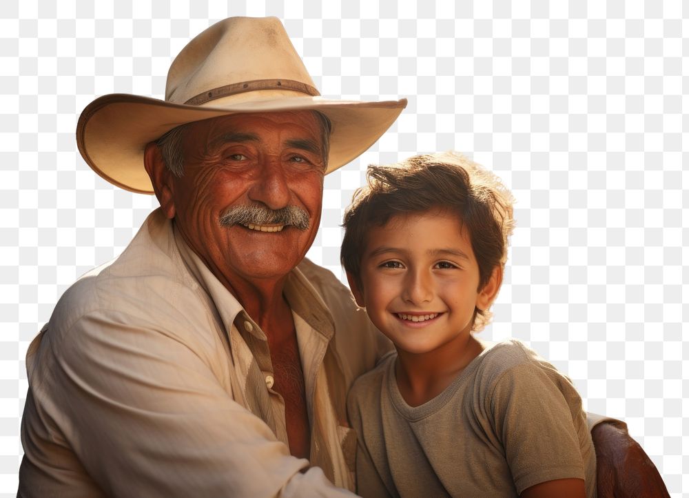 PNG Mexican grandfather and grandson photography portrait men. AI generated Image by rawpixel.