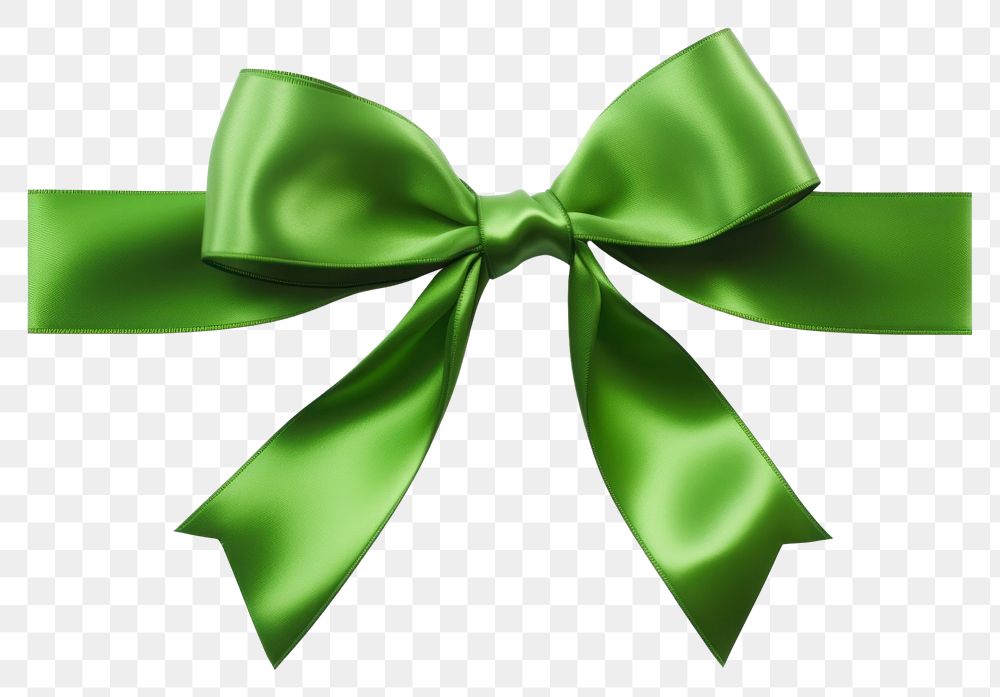 PNG Green ribbon with bow white background celebration accessories. AI generated Image by rawpixel.
