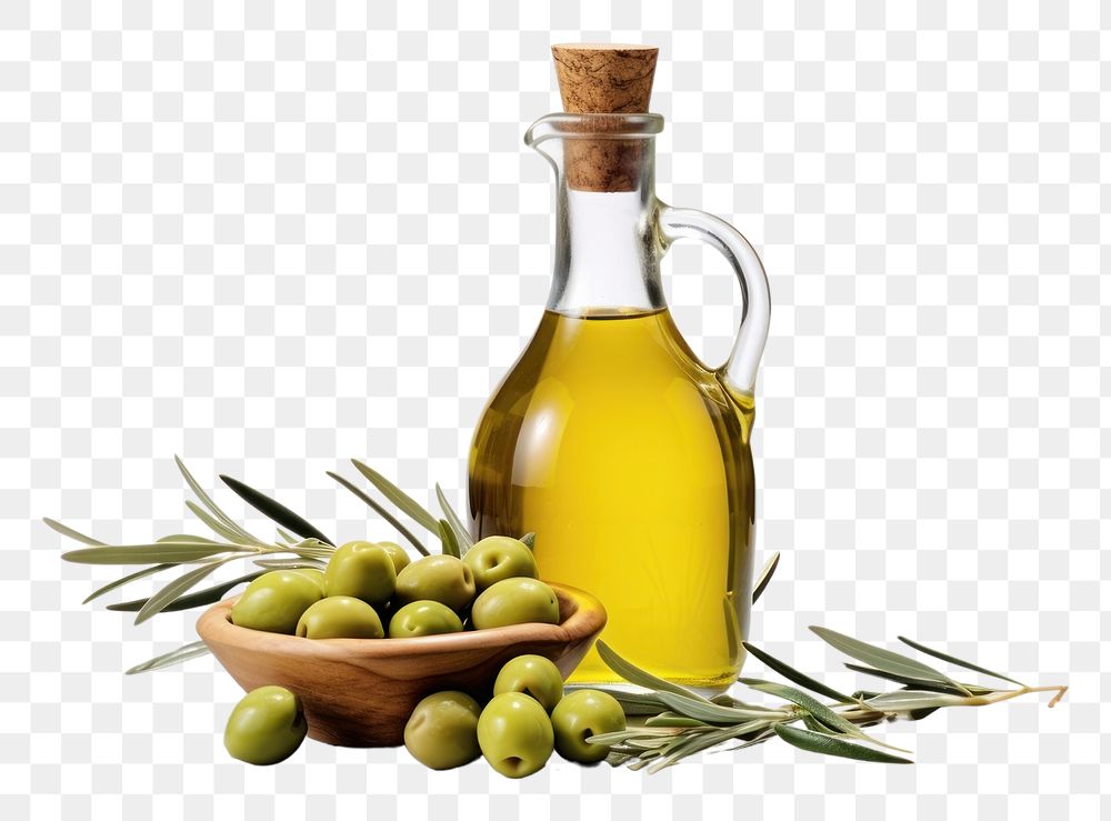 PNG Olive oil and olives food refreshment ingredient. AI generated Image by rawpixel.