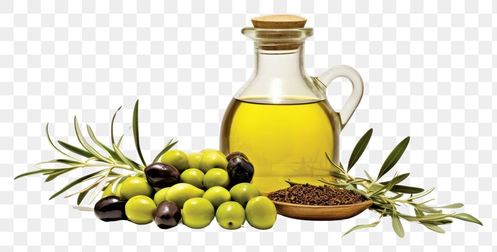 PNG Olive oil and olives ingredient food refreshment. 