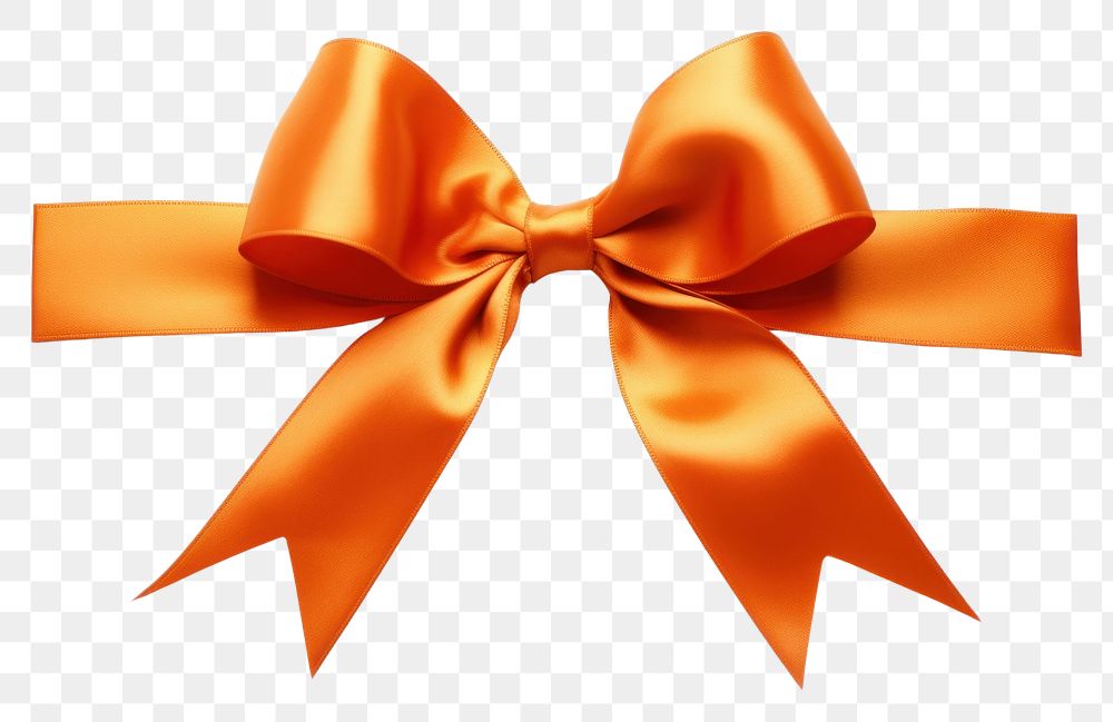 PNG Orange ribbon with bow backgrounds white background celebration. AI generated Image by rawpixel.