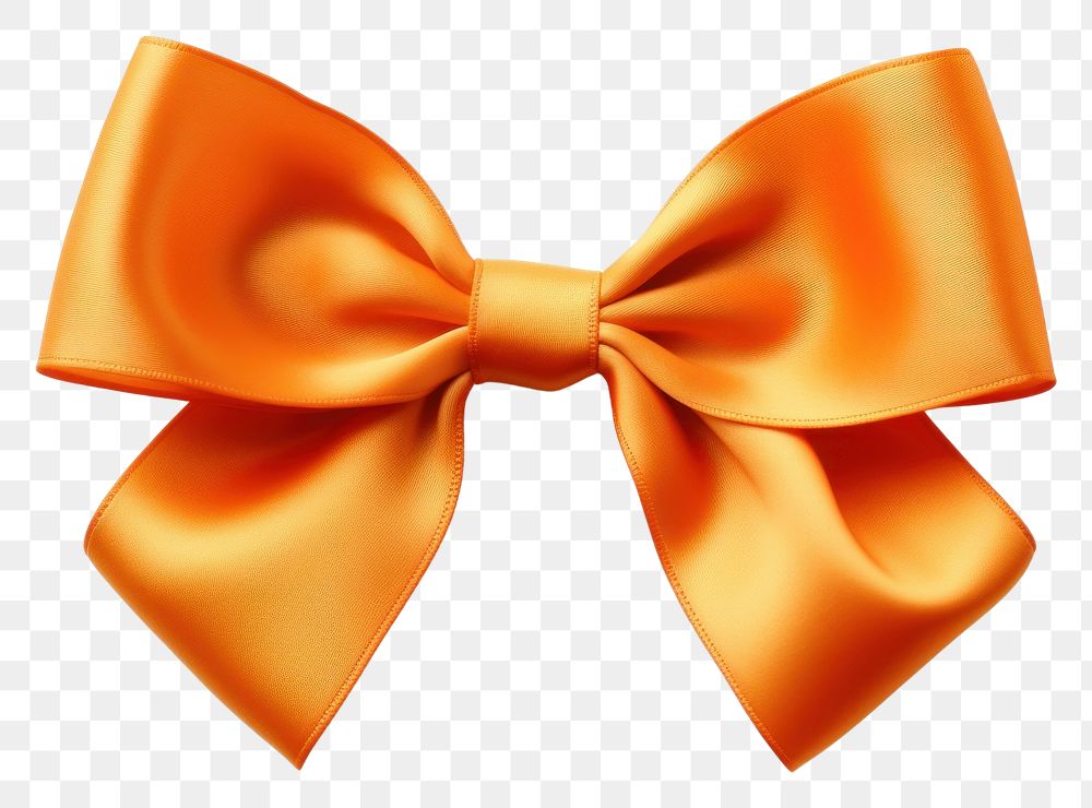 PNG Orange ribbon with bow backgrounds white background celebration. AI generated Image by rawpixel.