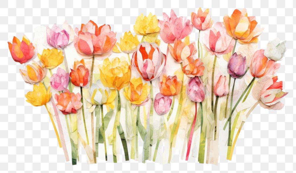 PNG Tulips painting flower petal. AI generated Image by rawpixel.
