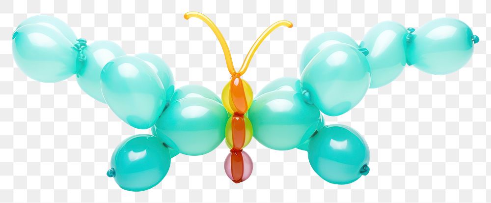 PNG  A balloon twisting in the shape of a buttefly balloon white background celebration anniversary. AI generated Image by…