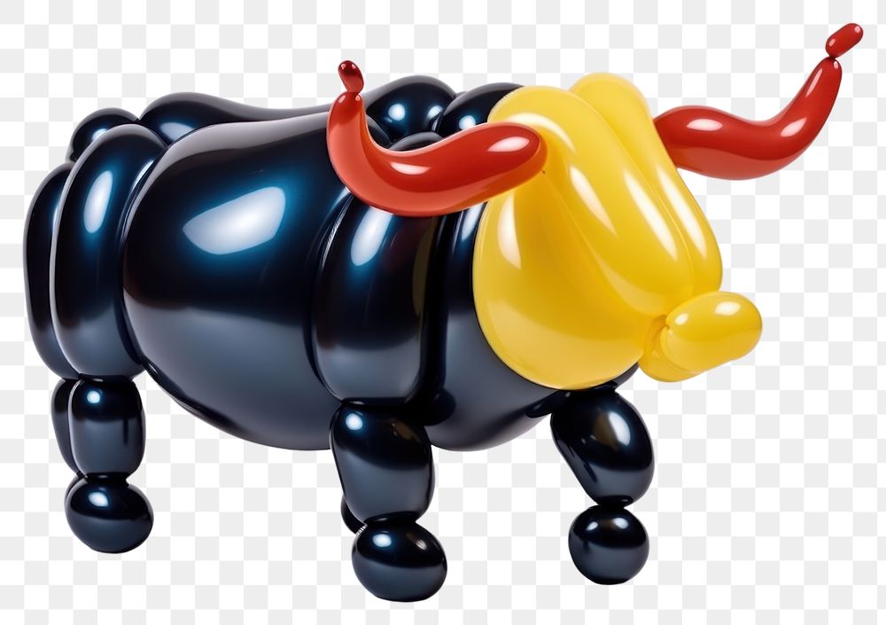 PNG  A balloon twisting in the shape of a buffalo figurine toy representation. AI generated Image by rawpixel.