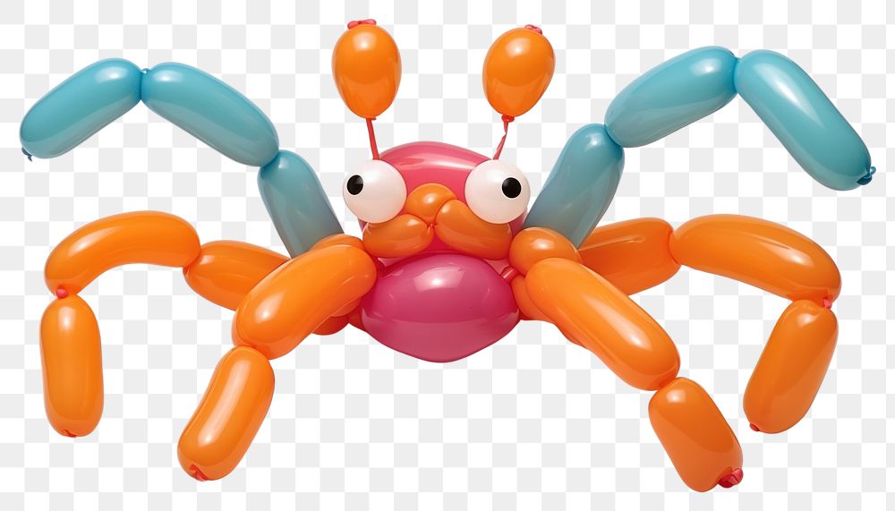 PNG  A balloon twisting in the shape of a crab animal toy crustacean. AI generated Image by rawpixel.