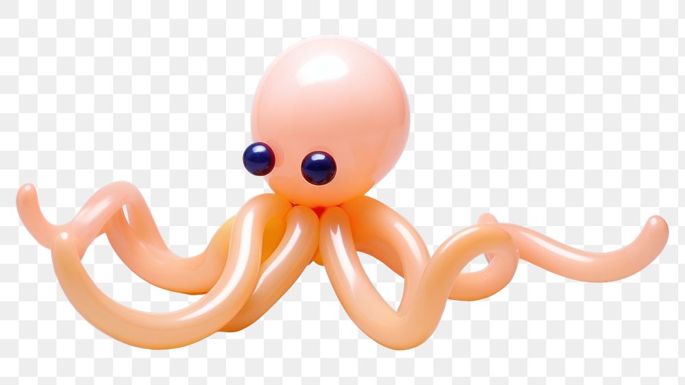 PNG  A balloon twisting in the shape of an octopus animal toy cephalopod. AI generated Image by rawpixel.