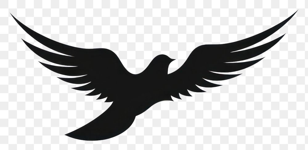 PNG Dove symbol white black. AI generated Image by rawpixel.