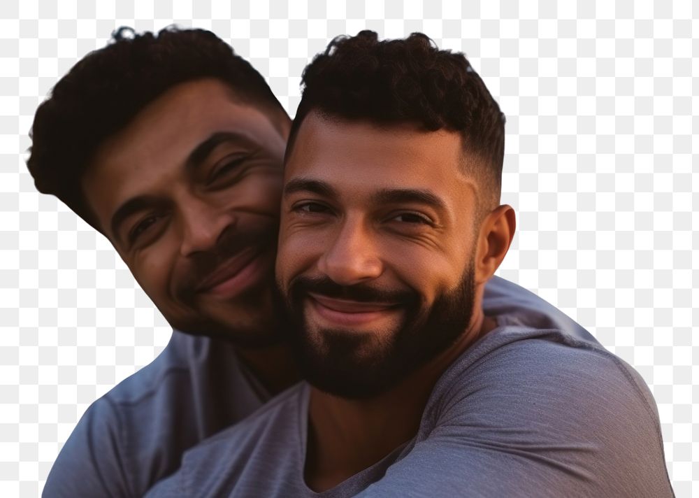 PNG Brazilian gay couple portrait romance adult. AI generated Image by rawpixel.