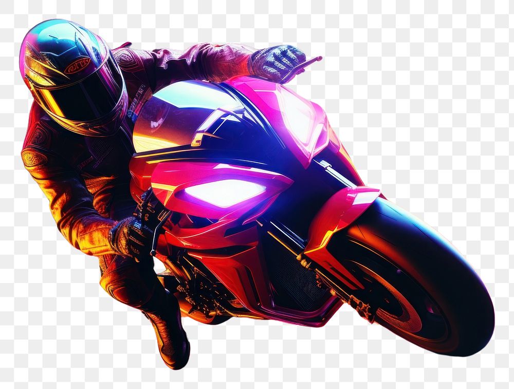 PNG Motorbike race vehicle motorcycle helmet. AI generated Image by rawpixel.