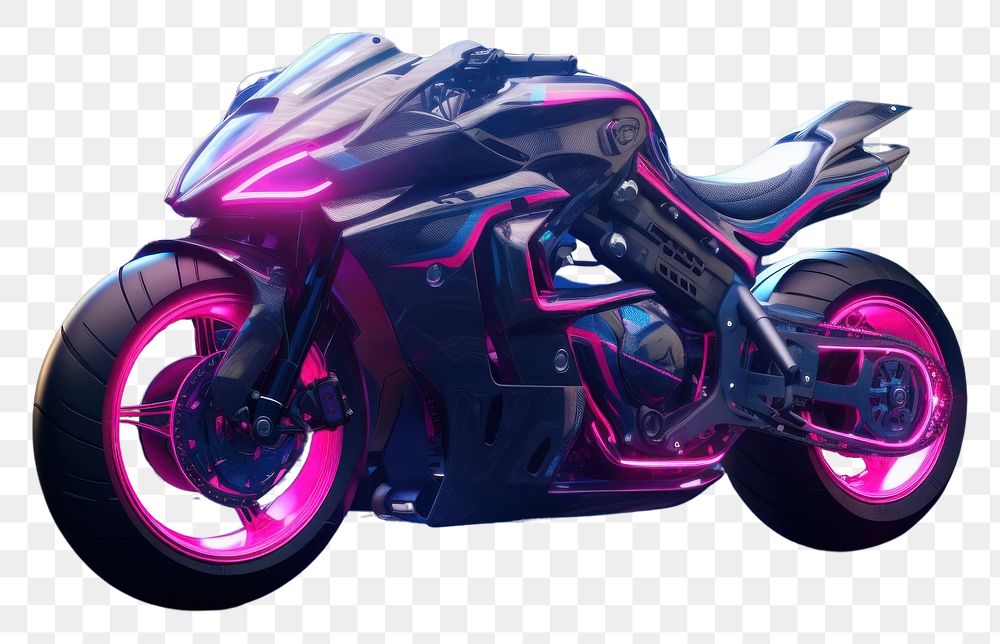 PNG Futuristic motorcycles vehicle wheel night. AI generated Image by rawpixel.