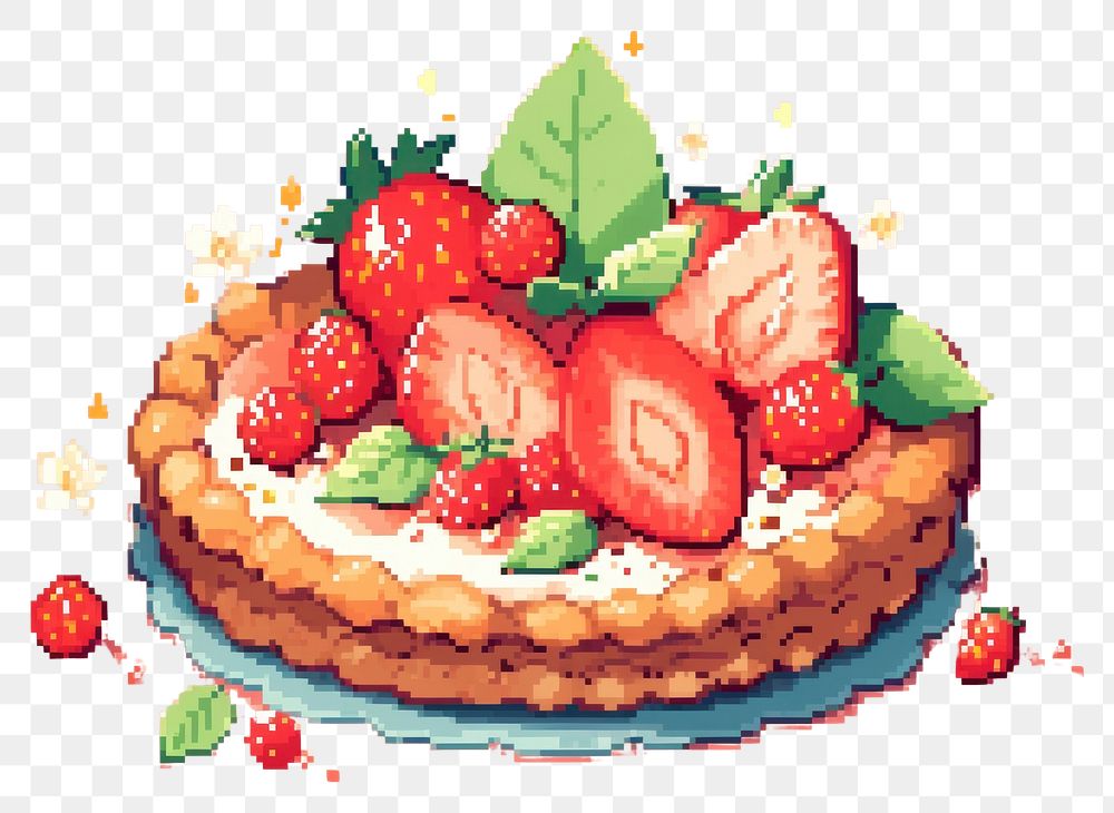 PNG Tart with fruit strawberry dessert plant. AI generated Image by rawpixel.