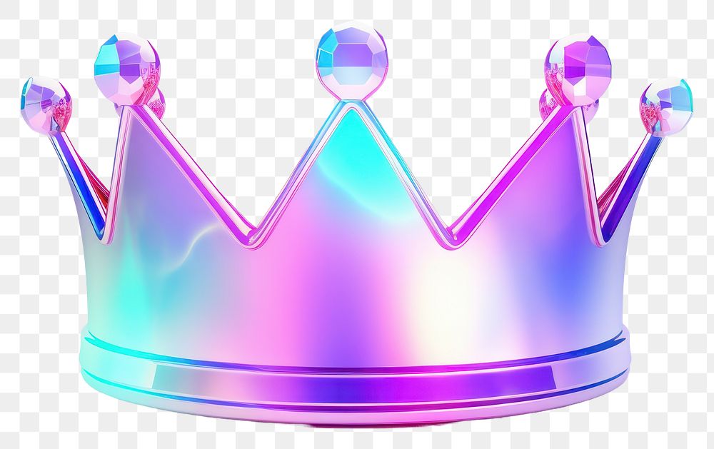 PNG Holographic crown white background celebration accessories. AI generated Image by rawpixel.