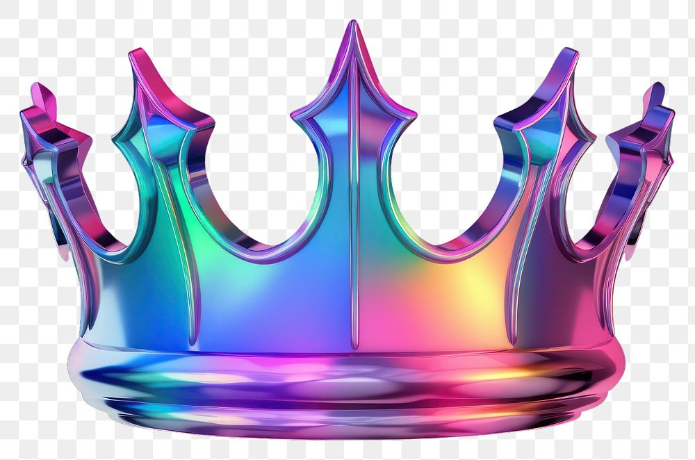 PNG Holographic crown purple illuminated accessories. AI generated Image by rawpixel.