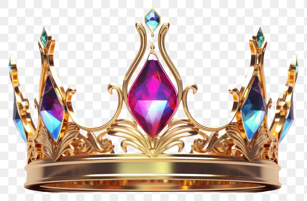 PNG Holographic style crown jewelry gold. AI generated Image by rawpixel.