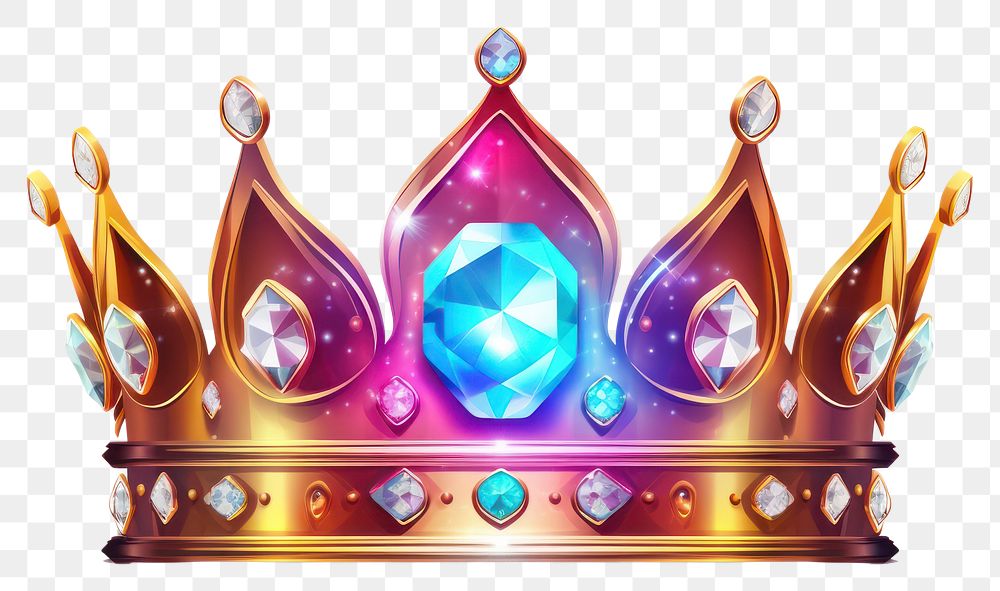 PNG Holographic style crown jewelry gold. AI generated Image by rawpixel.