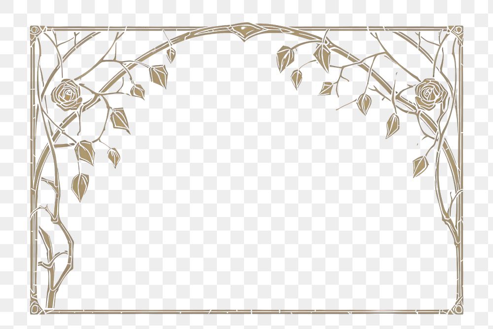 PNG  Arch and thorn rose frame art architecture. AI generated Image by rawpixel.