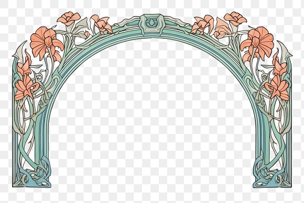 PNG Arch and flower art architecture creativity