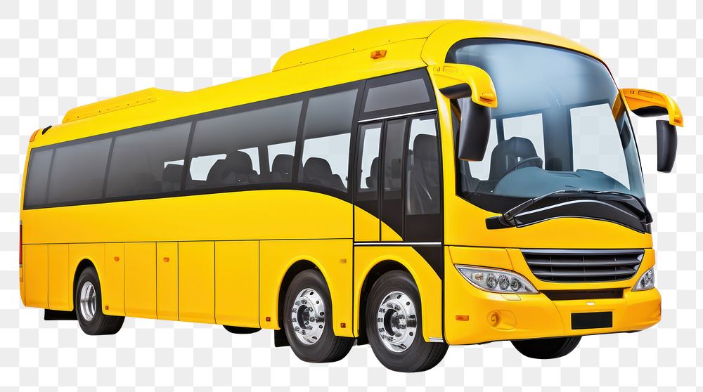 PNG Coach vehicle yellow bus. 