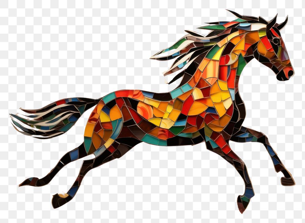 PNG Horse art mosaic representation. AI generated Image by rawpixel.