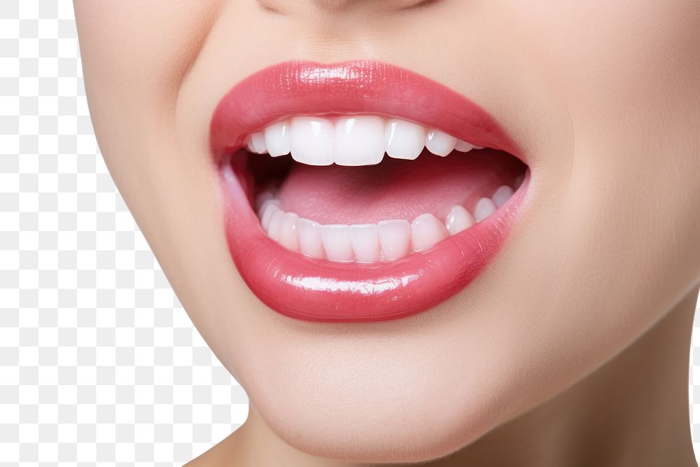 PNG  Woman cosmetics lipstick teeth. AI generated Image by rawpixel.