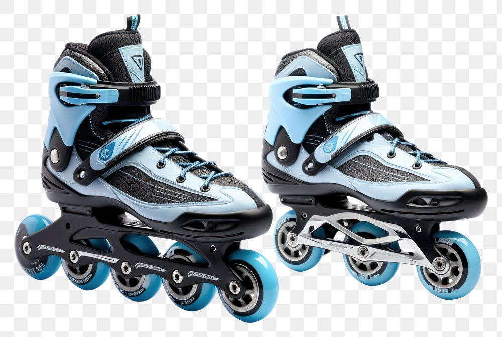 PNG  Blue gray inline skates footwear skating transportation. AI generated Image by rawpixel.