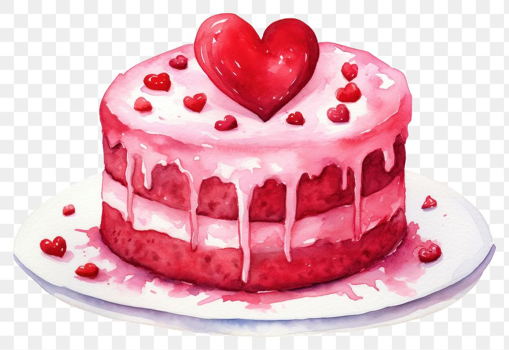 PNG A valentine cake dessert food strawberry. AI generated Image by rawpixel.