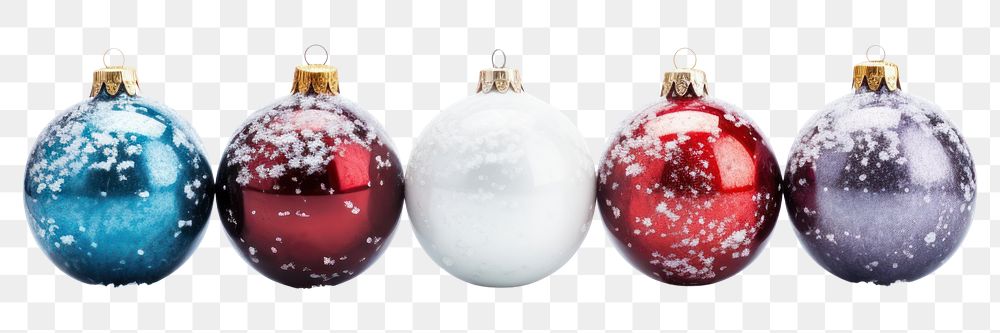 PNG Christmas ornaments in the snow jewelry white background celebration. AI generated Image by rawpixel.