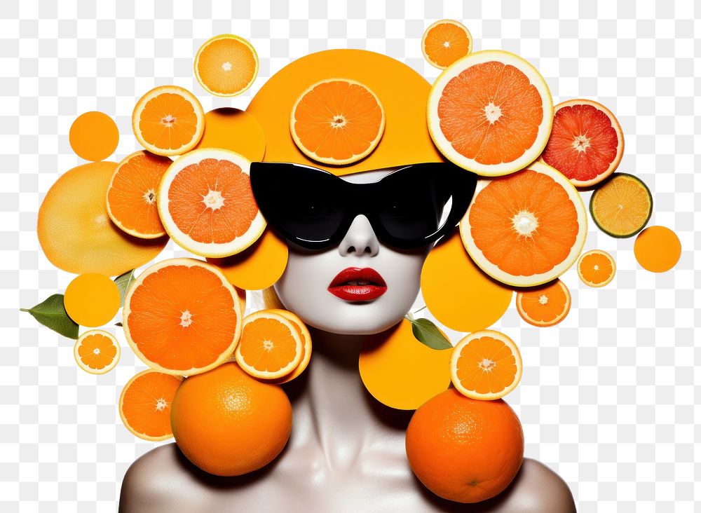 PNG Orange fruit grapefruit portrait. AI generated Image by rawpixel.