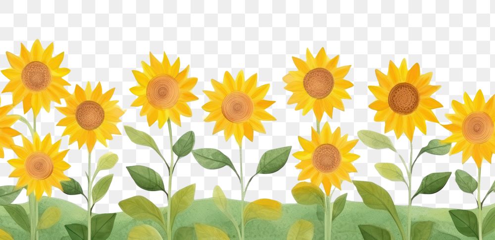 PNG  Sunflower field backgrounds plant art. AI generated Image by rawpixel.
