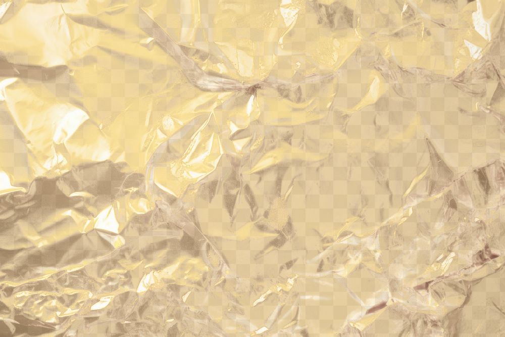 PNG Crumped foil backgrounds gold aluminium. AI generated Image by rawpixel.