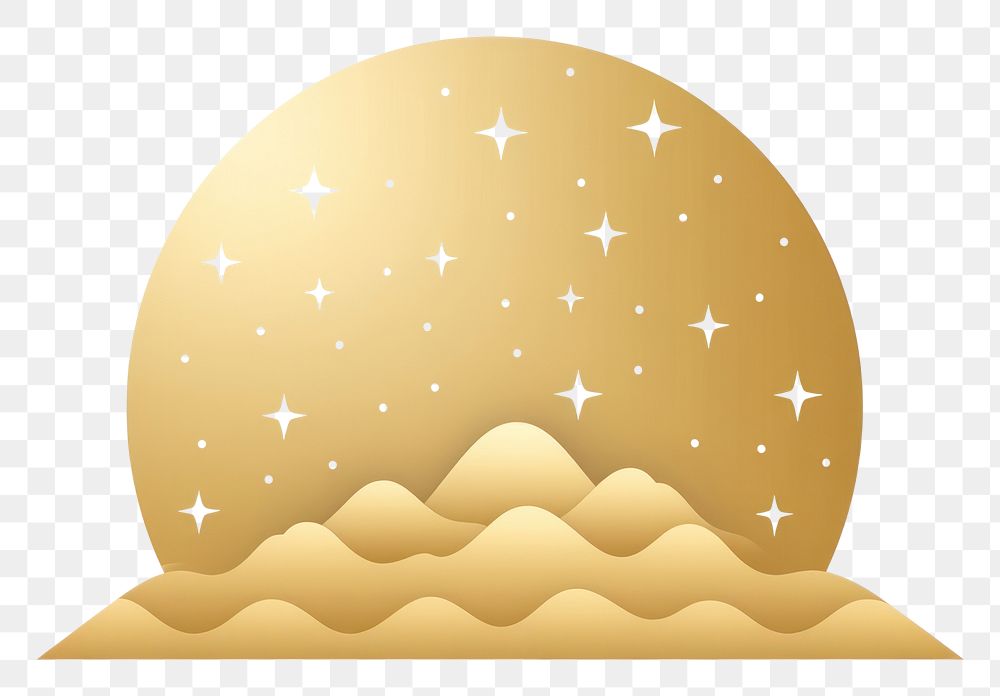 PNG Fullmoon icon decoration night gold. AI generated Image by rawpixel.