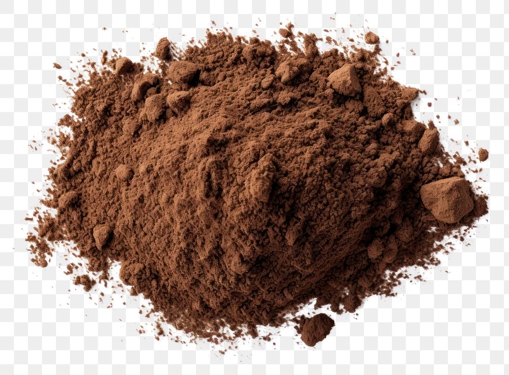 PNG Pile of brown soil powder white background ingredient. AI generated Image by rawpixel.