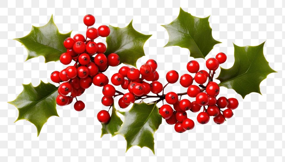 PNG Cute holly leaves and berries decoration christmas cherry. AI generated Image by rawpixel.