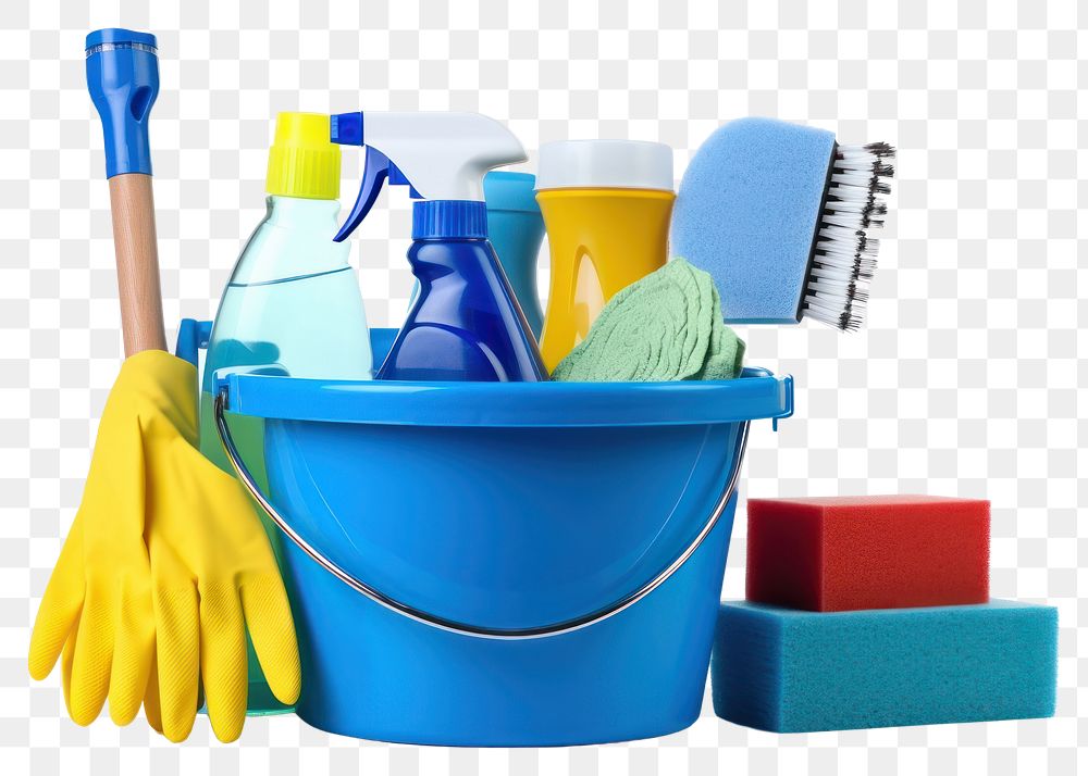 PNG House Cleaning Equipment and Supplies cleaning bucket blue. AI generated Image by rawpixel.