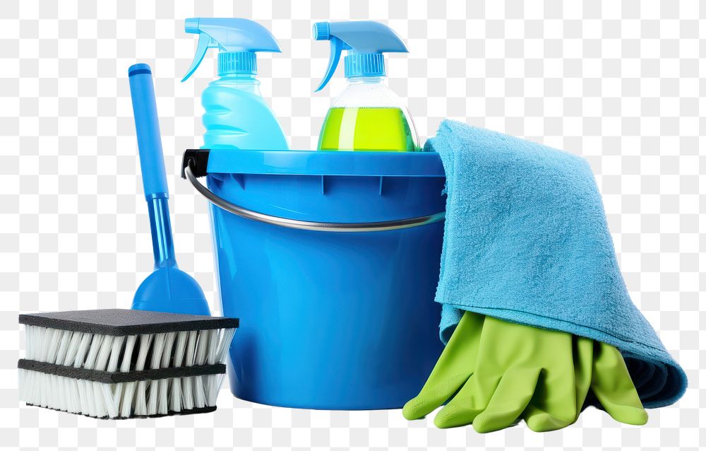 PNG House Cleaning Equipment and Supplies cleaning bucket blue. AI generated Image by rawpixel.