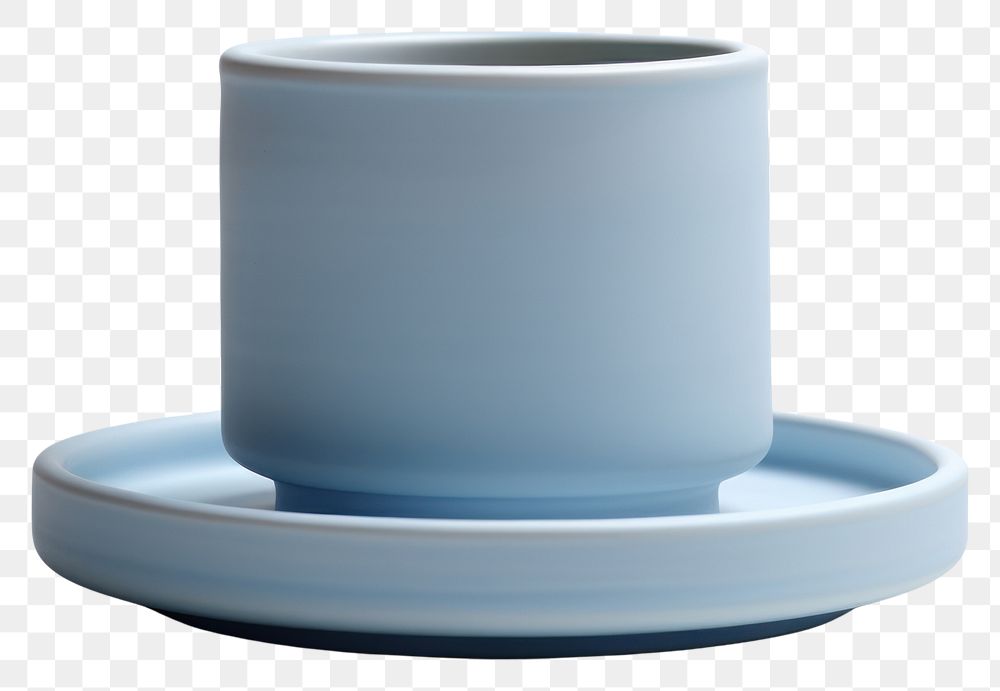 PNG  Single light blue pot with saucer porcelain pottery cup. AI generated Image by rawpixel.