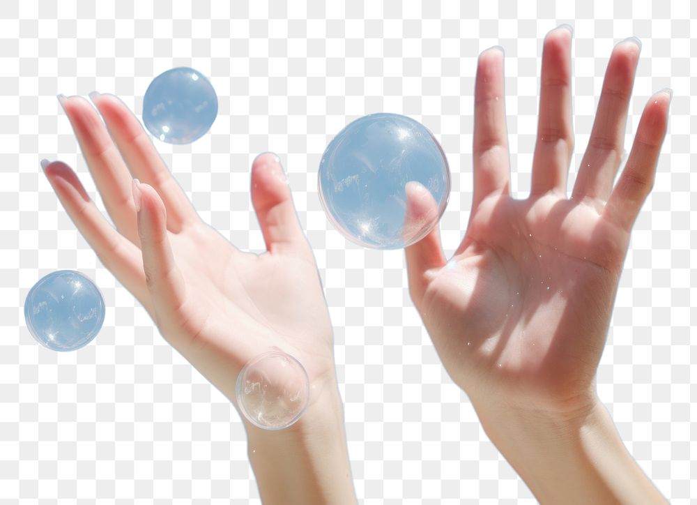 PNG Female hands bubble finger transparent. AI generated Image by rawpixel.