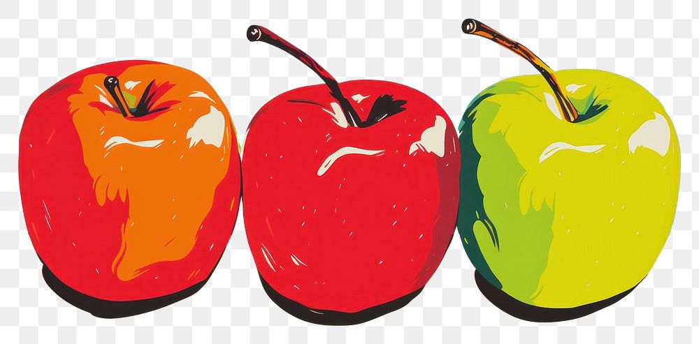 PNG Apples painting cartoon fruit. AI generated Image by rawpixel.