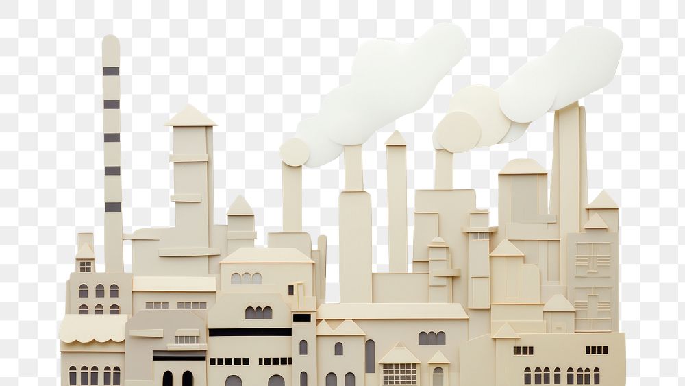 PNG Architecture technology pollution building. AI generated Image by rawpixel.