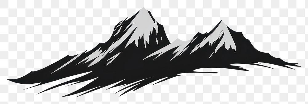 PNG Moutain on paint brush stroke mountain nature white background. AI generated Image by rawpixel.