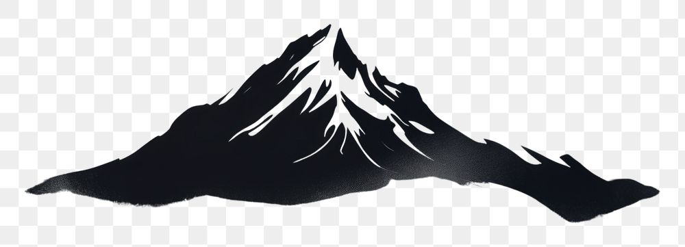 PNG Moutain on paint brush stroke mountain nature white. AI generated Image by rawpixel.
