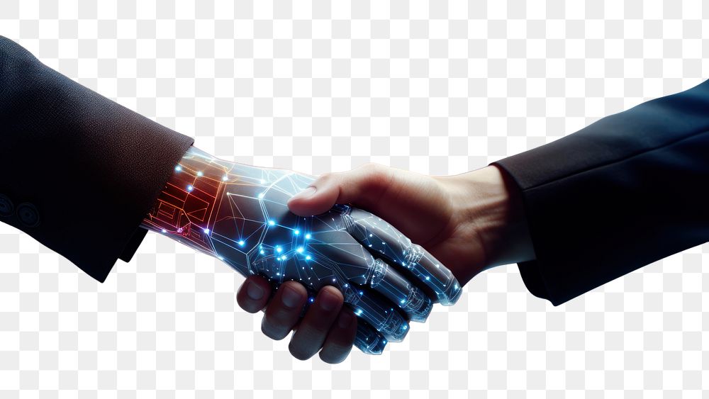 PNG Hand futuristic technology handshake. AI generated Image by rawpixel.